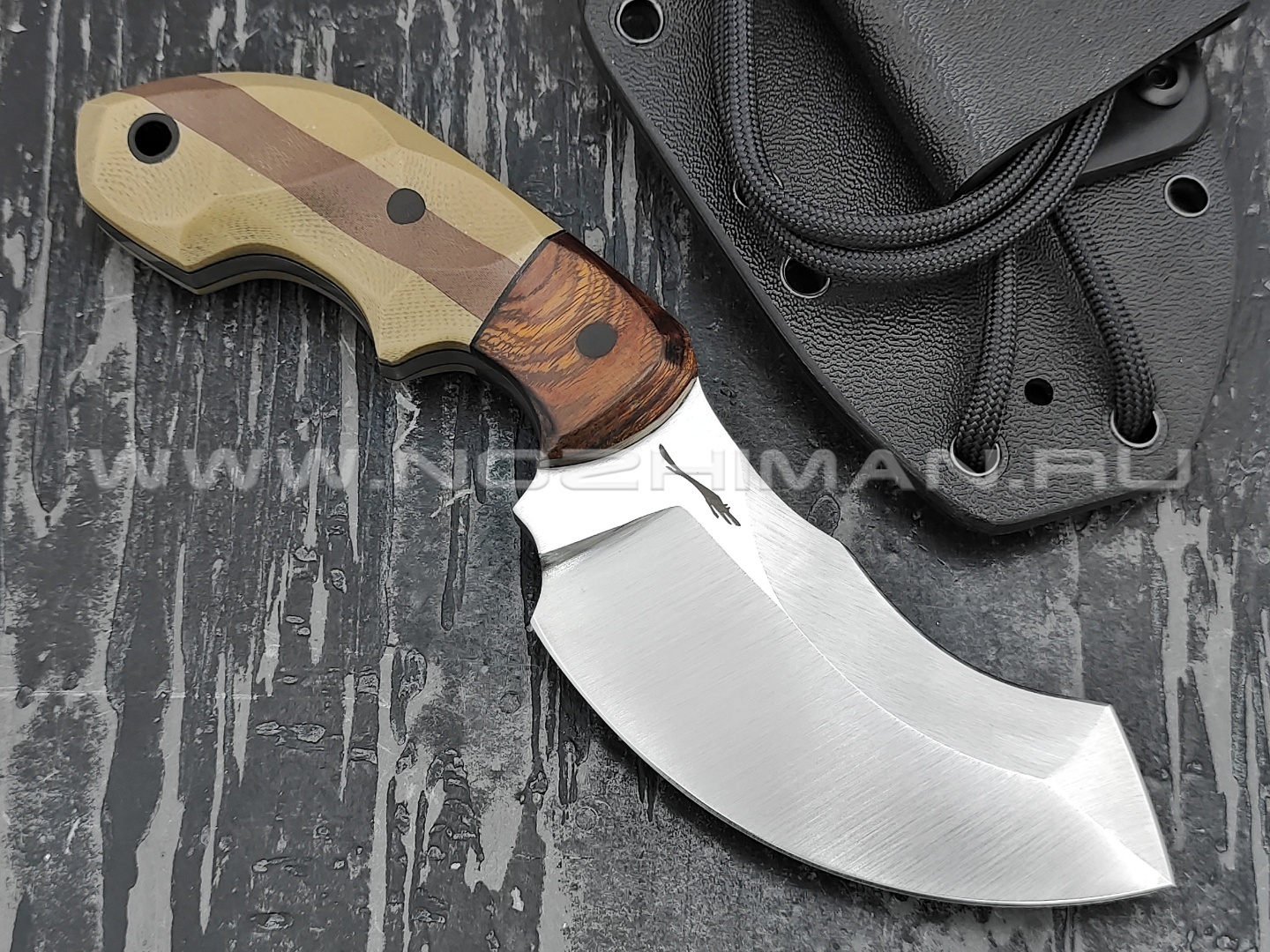 Волчий Век нож "Кондрат 8" сталь M390 WA, рукоять G10 tan & brown, ironwood
