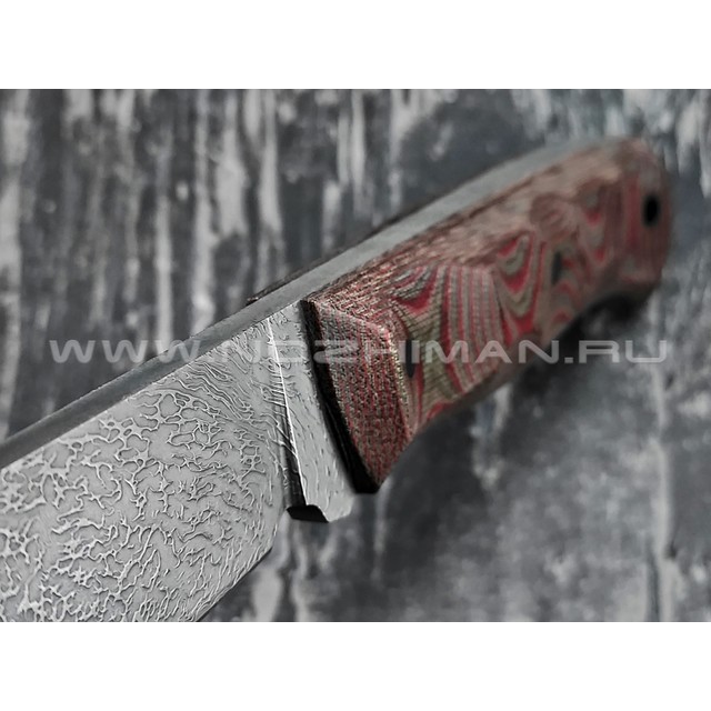 Волчий Век нож "Слон" сталь PGK WA дамаскаж, рукоять Micarta