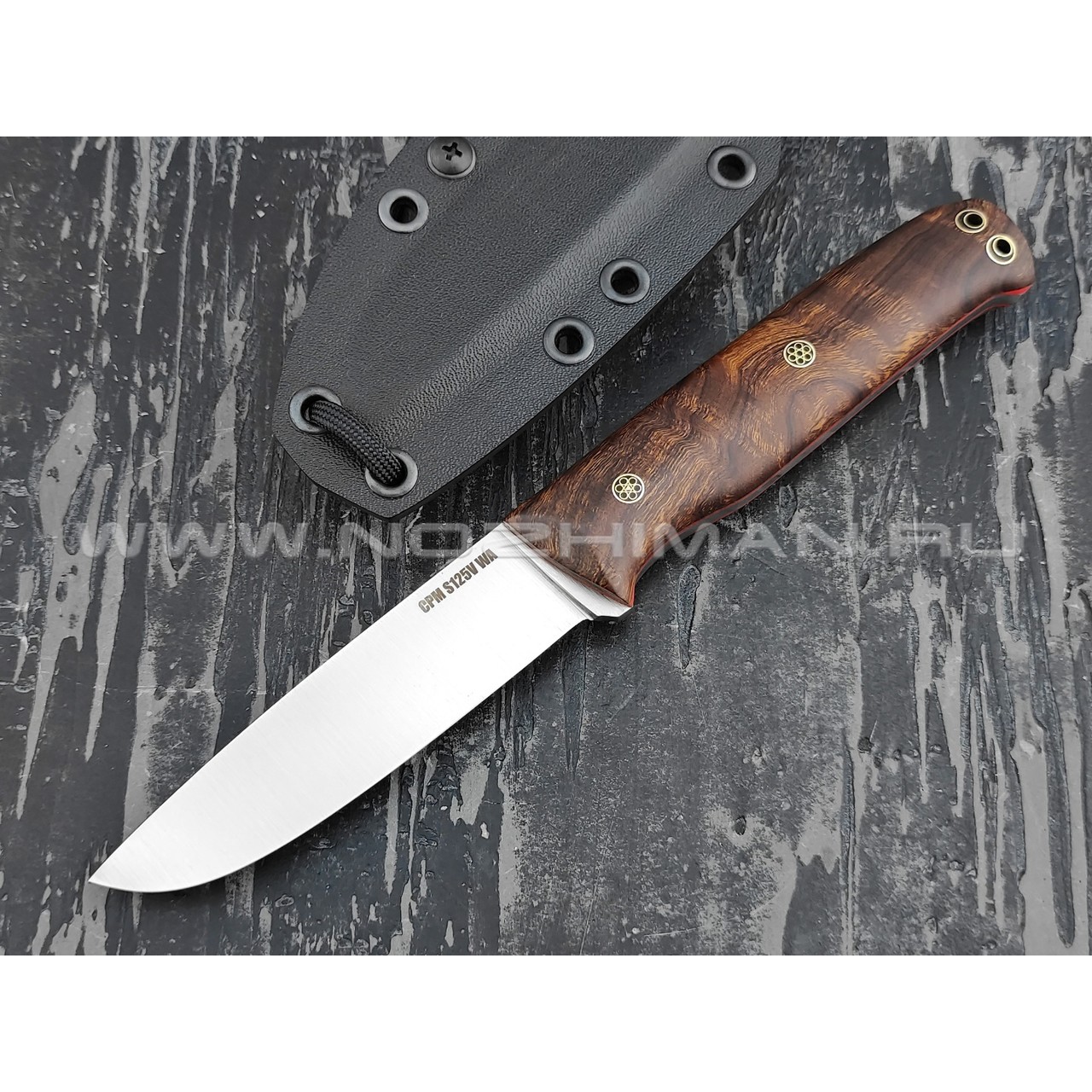 Волчий Век нож "Слон" сталь CPM S125V WA, рукоять Ironwood, мозаичные пины