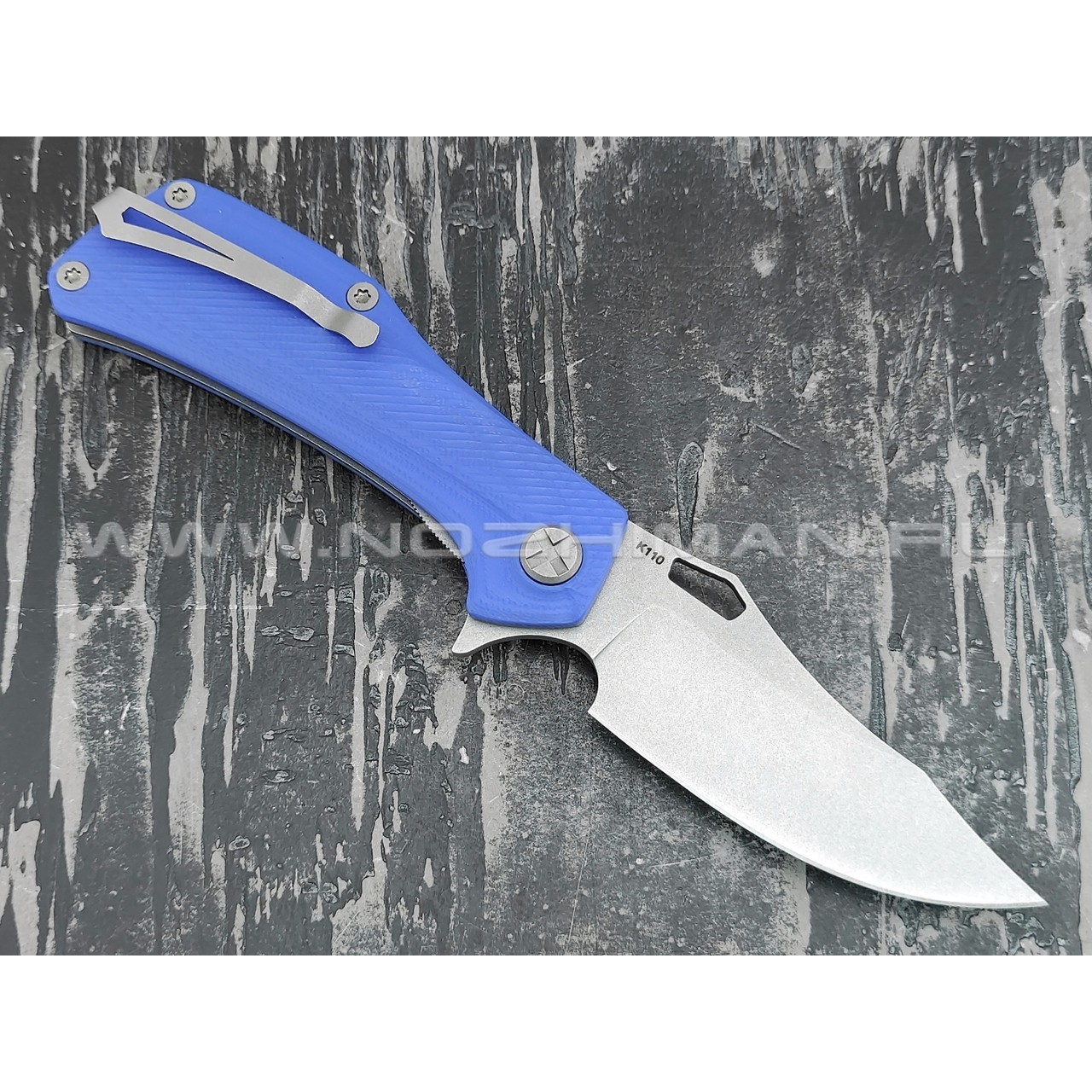 Saro нож Скорпион EVO Bowie сталь K110, рукоять G10 blue