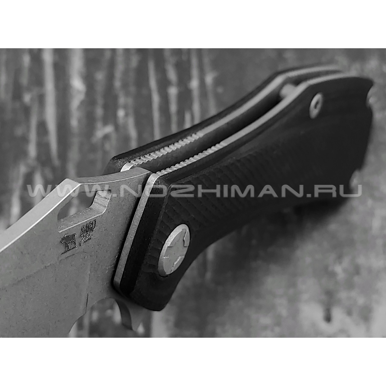 Saro нож Скорпион EVO Bowie сталь K110, рукоять G10 black
