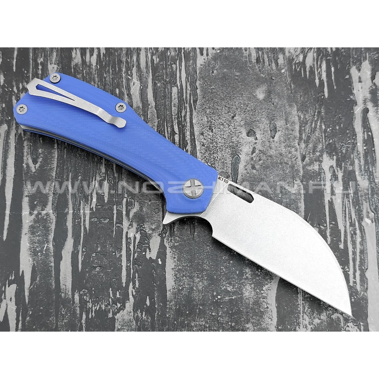 Saro нож Скорпион EVO Wharncliffe сталь K110, рукоять G10 blue