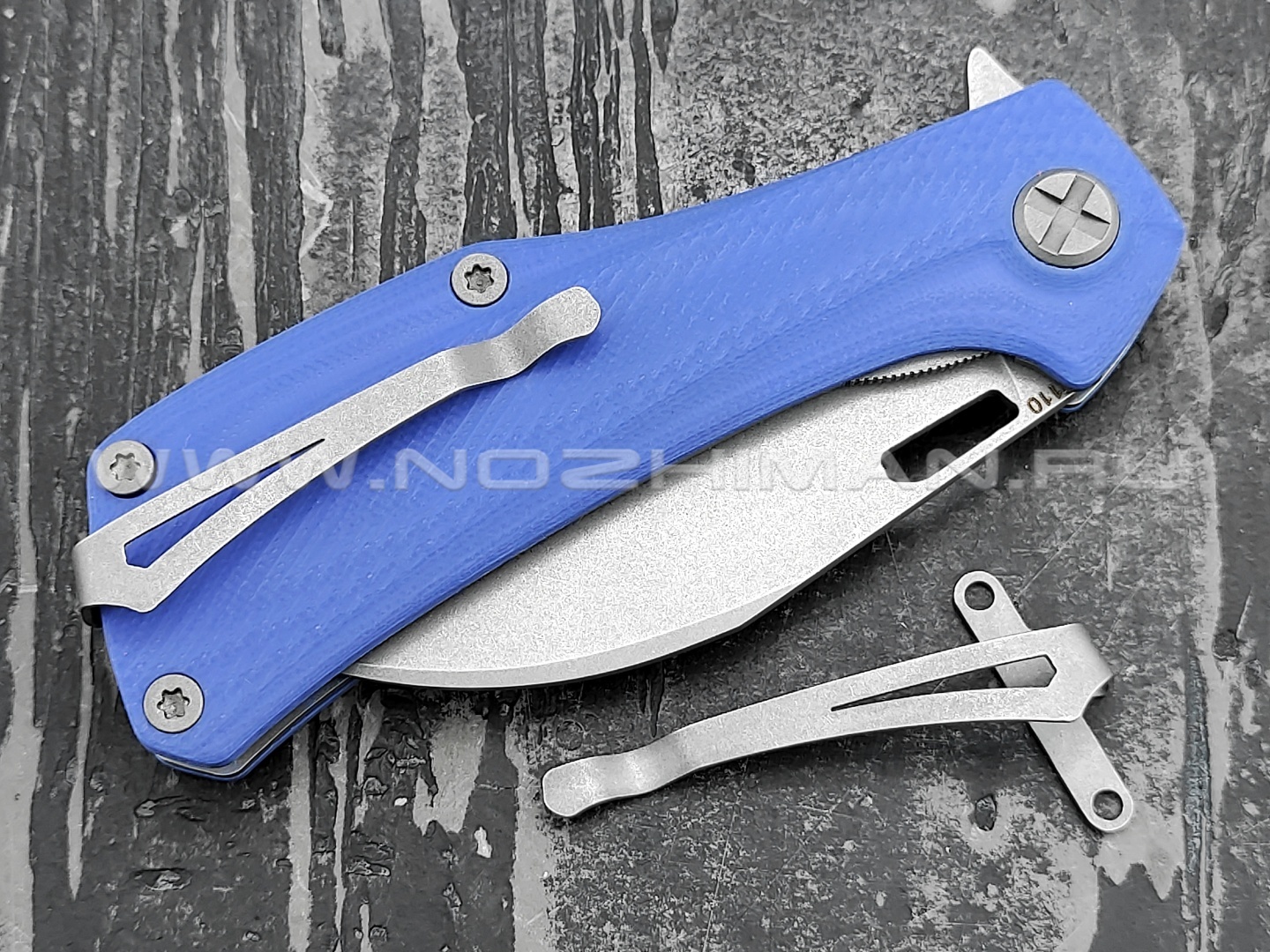 Saro нож Скорпион EVO Wharncliffe сталь K110, рукоять G10 blue