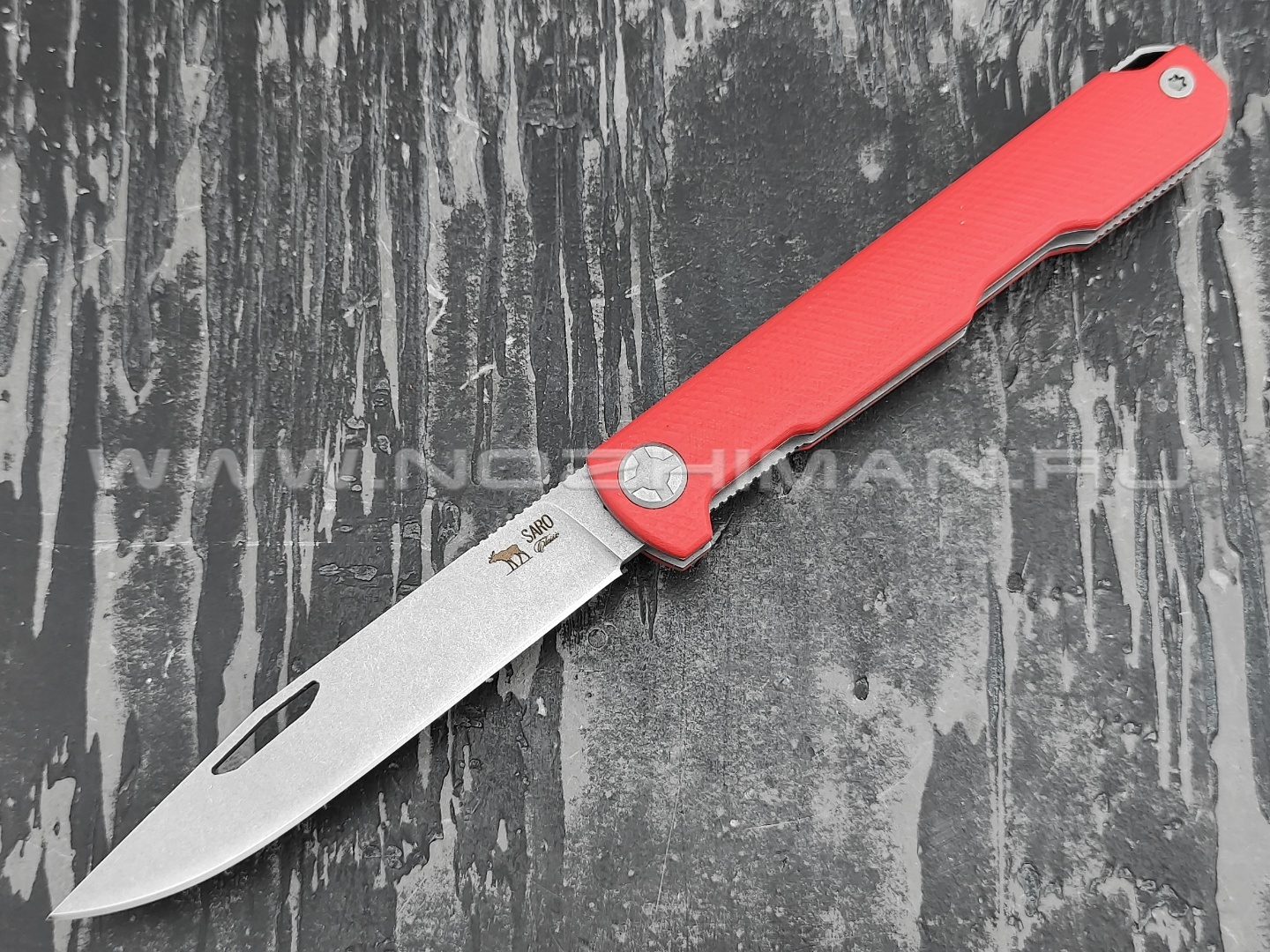 Saro нож Авиационный Single сталь K110, рукоять G10 red