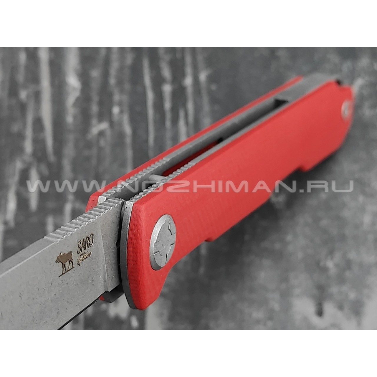 Saro нож Авиационный Single сталь K110, рукоять G10 red