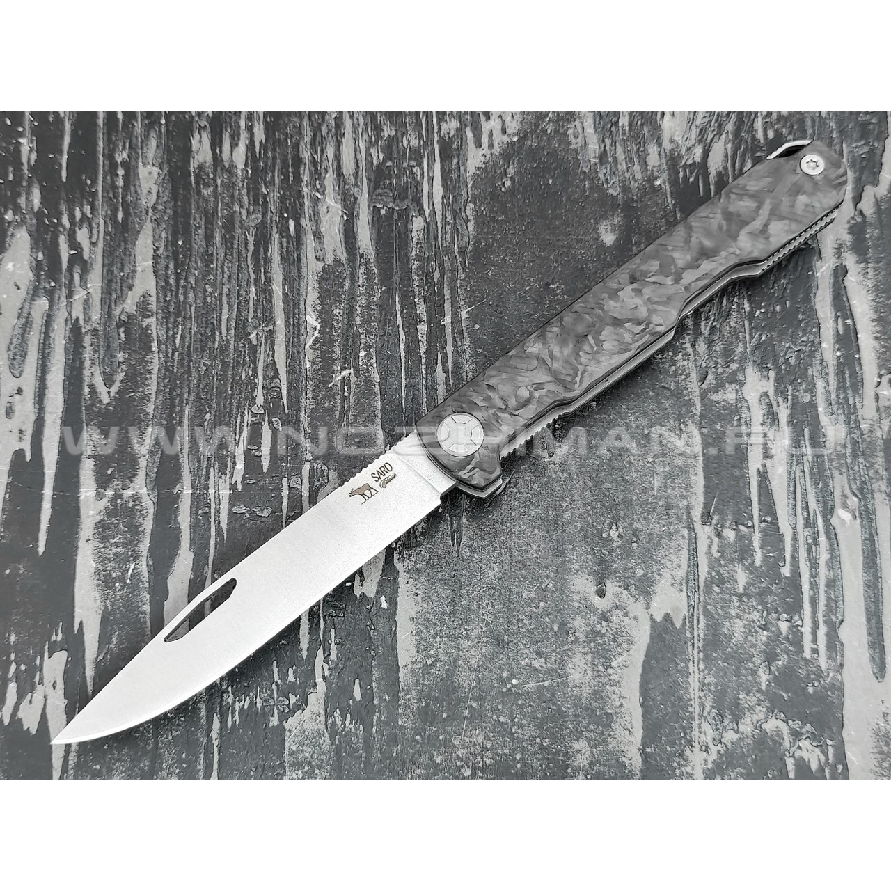 Saro нож Авиационный Single сталь Elmax, рукоять Carbon fiber