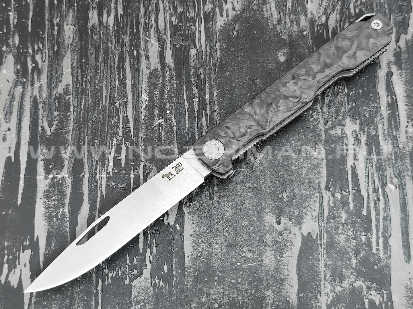 Saro нож Авиационный Single сталь Elmax, рукоять Carbon fiber