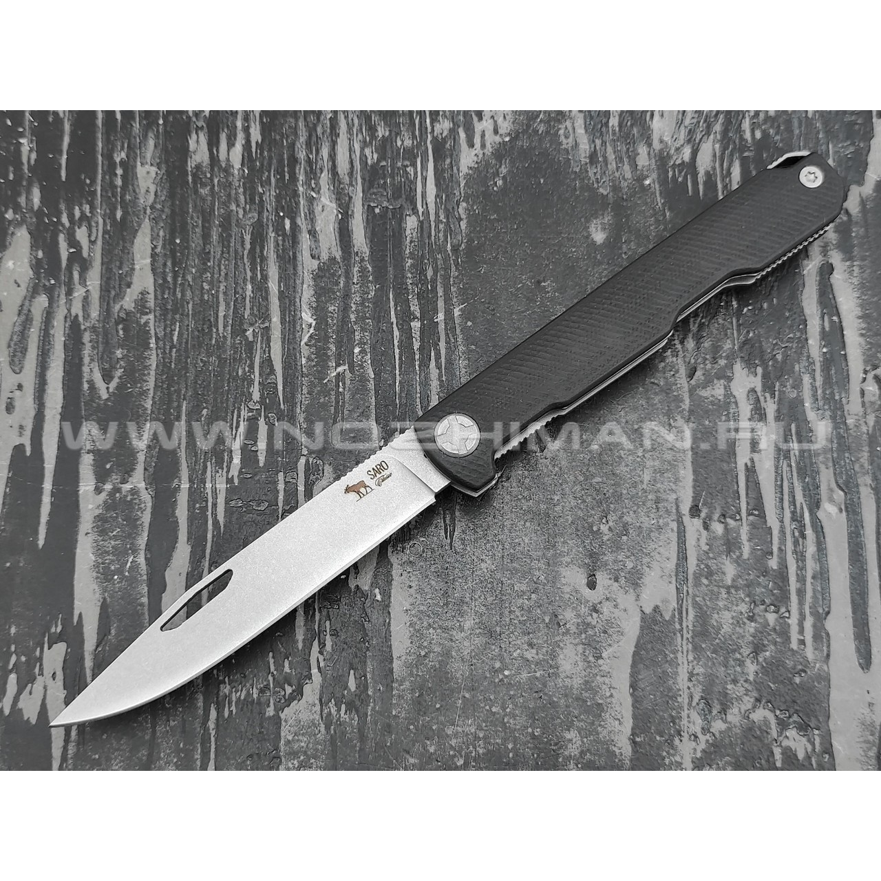 Saro нож Авиационный Single сталь K110, рукоять G10 black