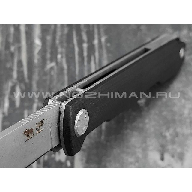 Saro нож Авиационный Single сталь K110, рукоять G10 black