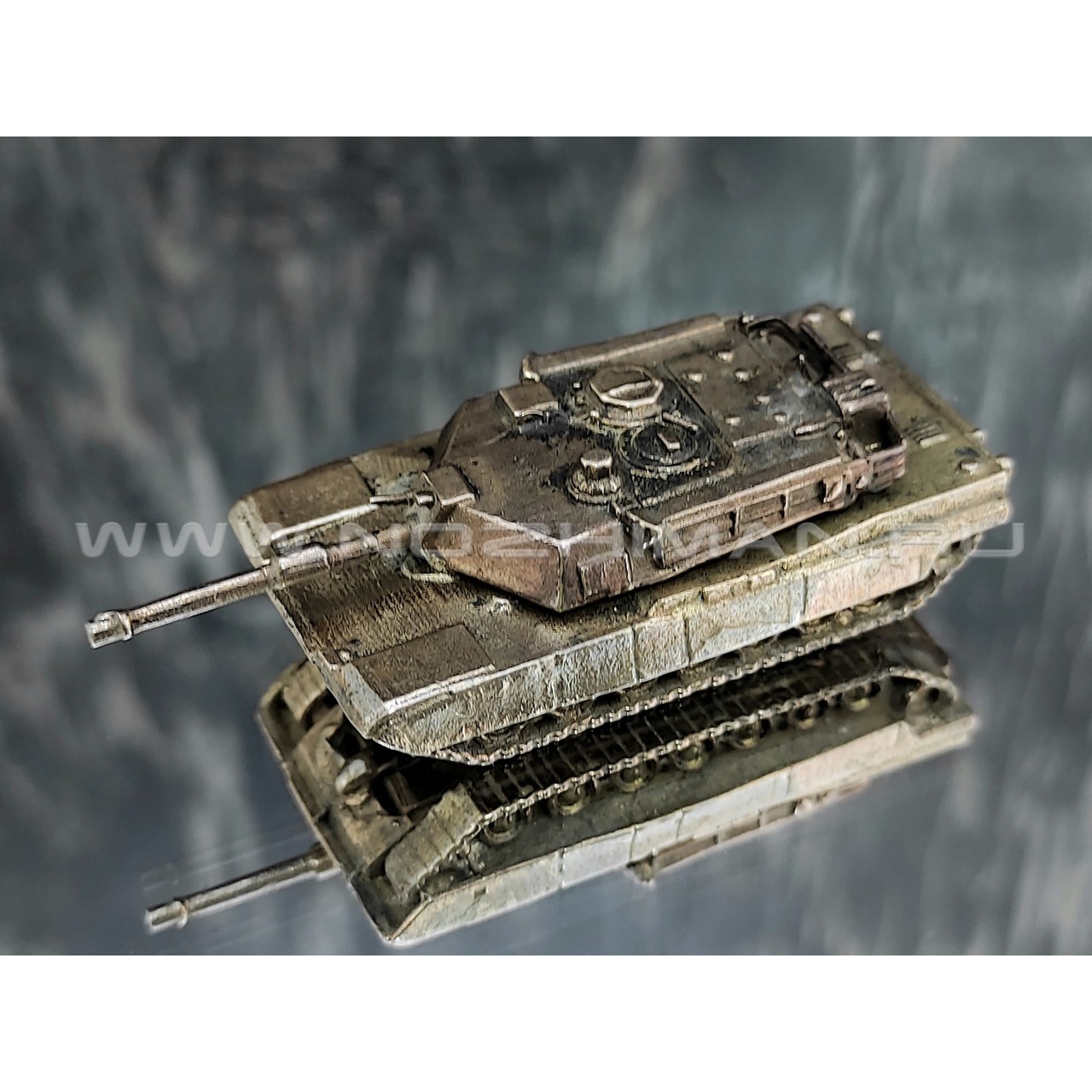 Танк M1A1 Abrams, латунь, 50 мм
