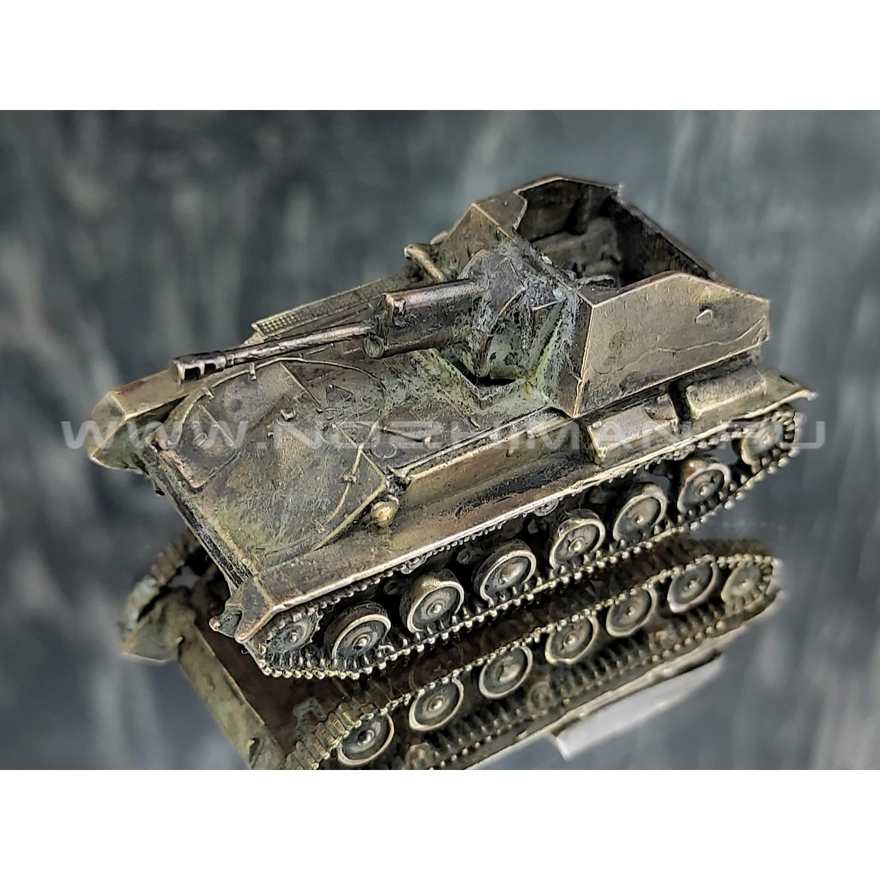 САУ СУ-76, латунь, 50 мм, масштаб 1:100