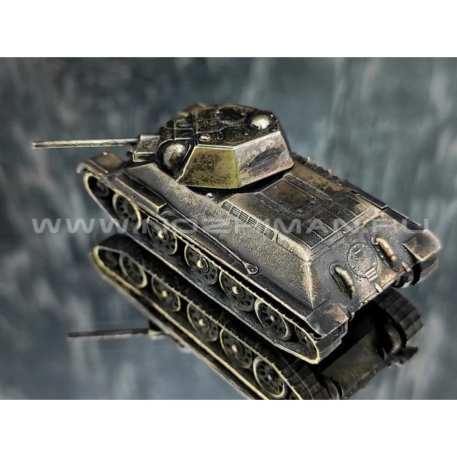 Танк Т-34-76, латунь, 60 мм, масштаб 1:100