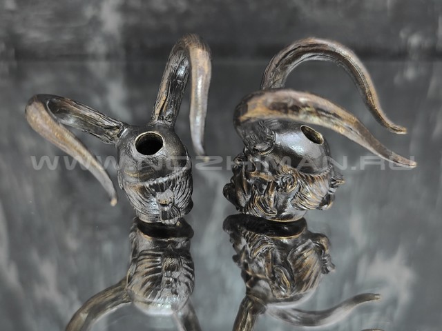 Бусина "Хеллбой" с рогами, латунь (By Mordor)