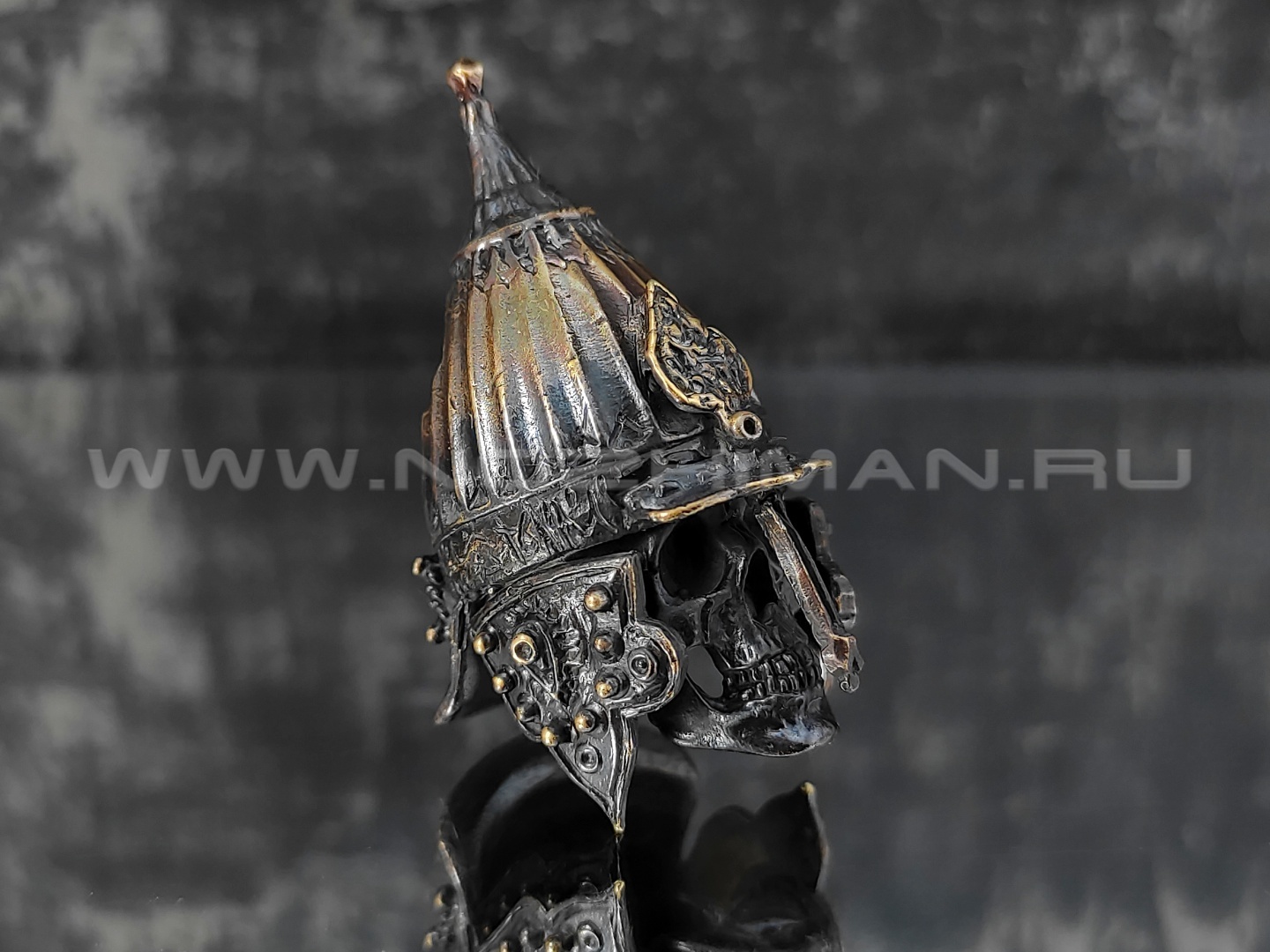 Бусина "Ерихонка" с черепом, латунь (By Mordor)