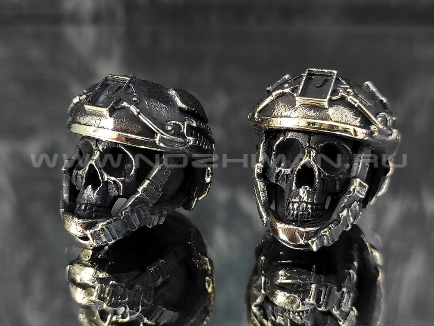 Бусина "Ops core" с черепом, латунь (By Mordor)