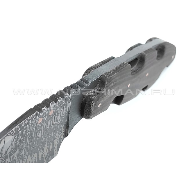 1-й Цех нож "Резань" 5мм с узором сталь K110, рукоять микарта