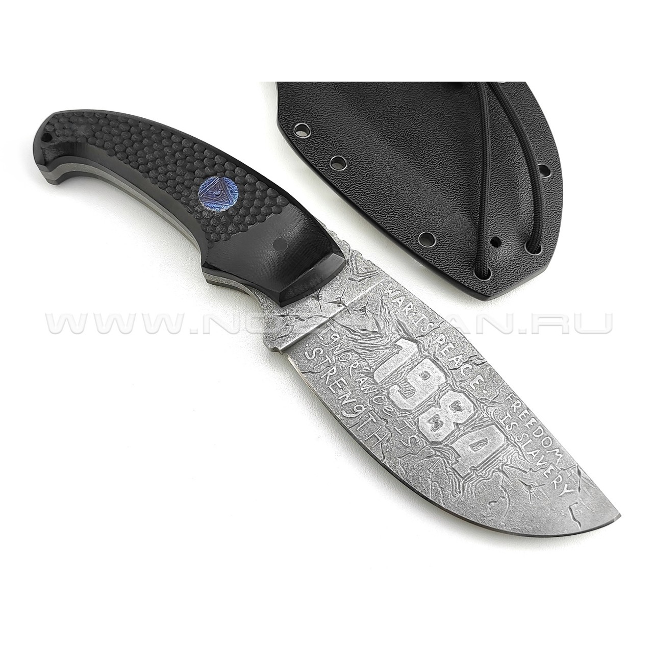 Волчий Век нож "Fantocci" Custom Orwell сталь PGK WA, рукоять G10, титан