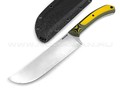 Волчий Век нож "Пчак" сталь Niolox WA, рукоять G10 black & yellow