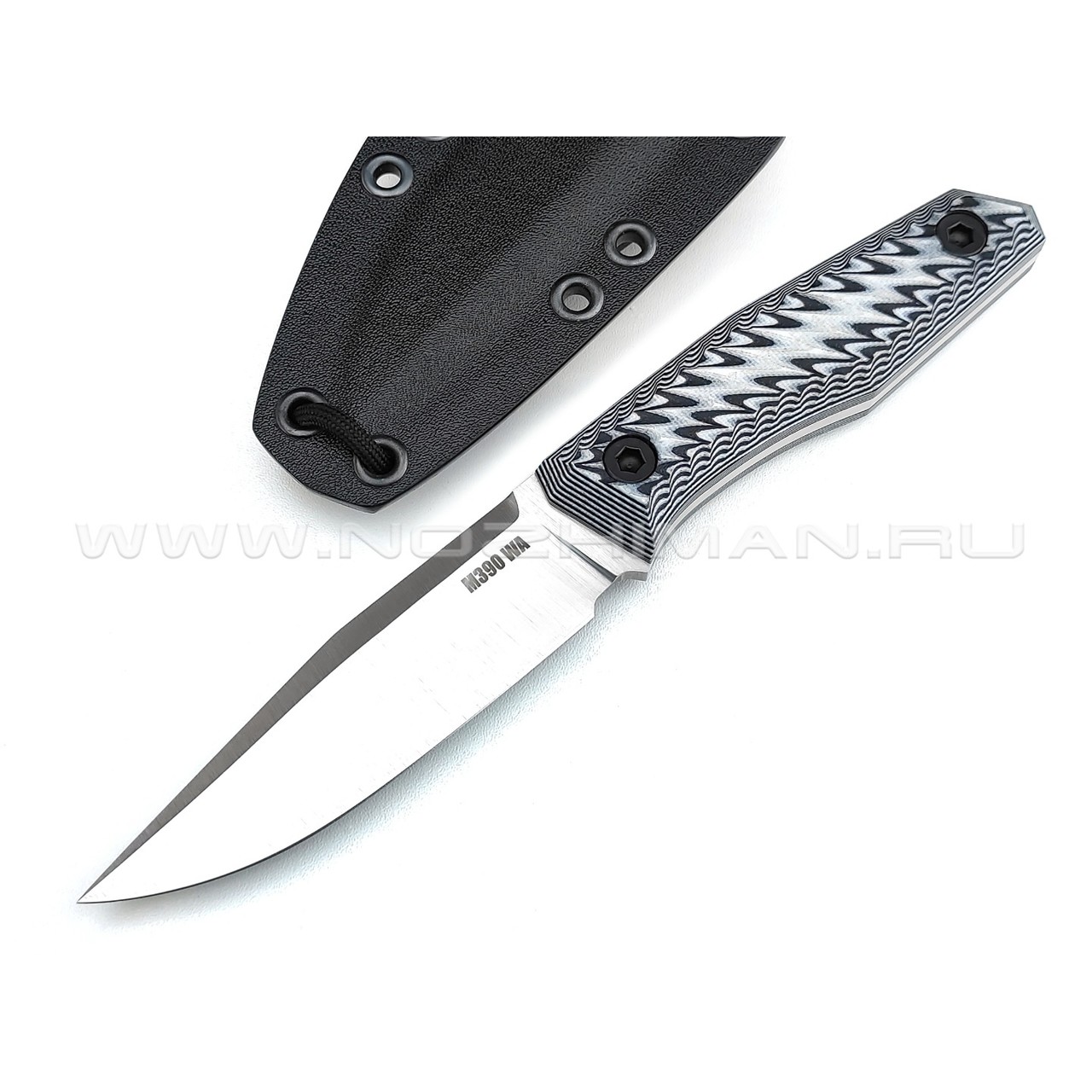 Волчий Век нож "BlackBird" сталь M390 WA, рукоять G10 black & white