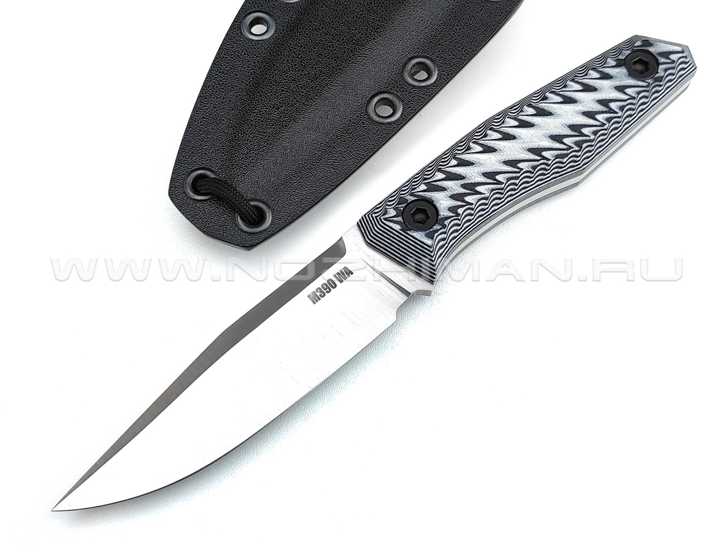 Волчий Век нож "BlackBird" сталь M390 WA, рукоять G10 black & white