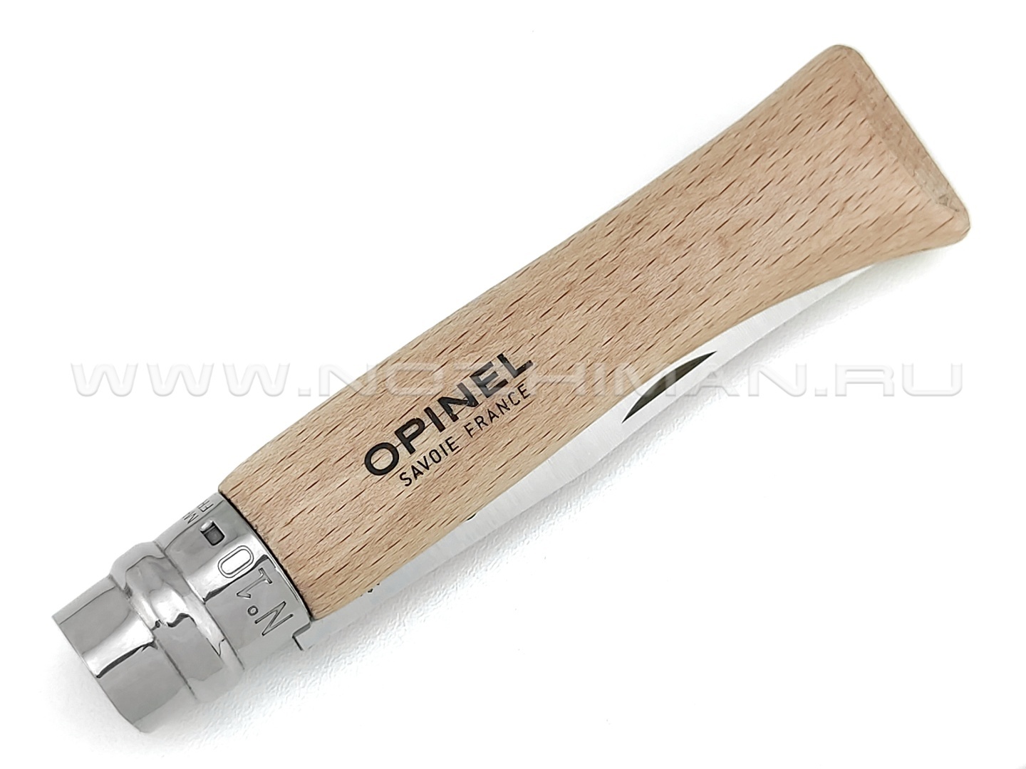 Нож Opinel №10 Inox 001255 в блистере сталь Sandvik 12C27, рукоять бук