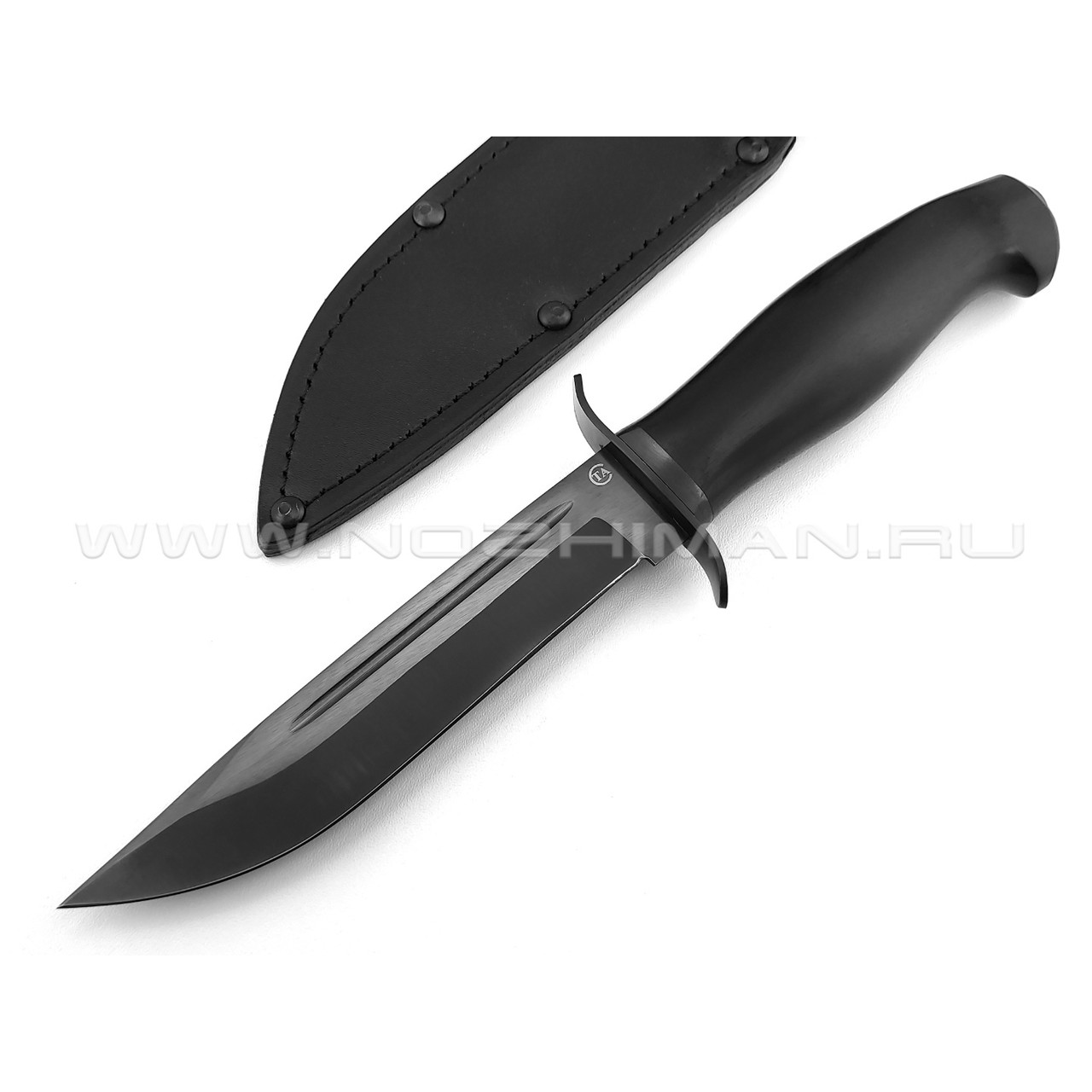 Нож "Макс" сталь 65Г черный, рукоять граб (Титов & Солдатова)