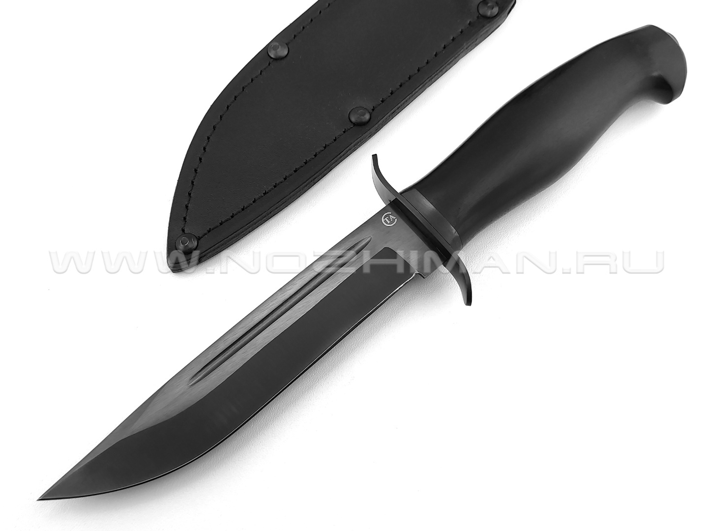 Нож "Макс" сталь 65Г черный, рукоять граб (Титов & Солдатова)