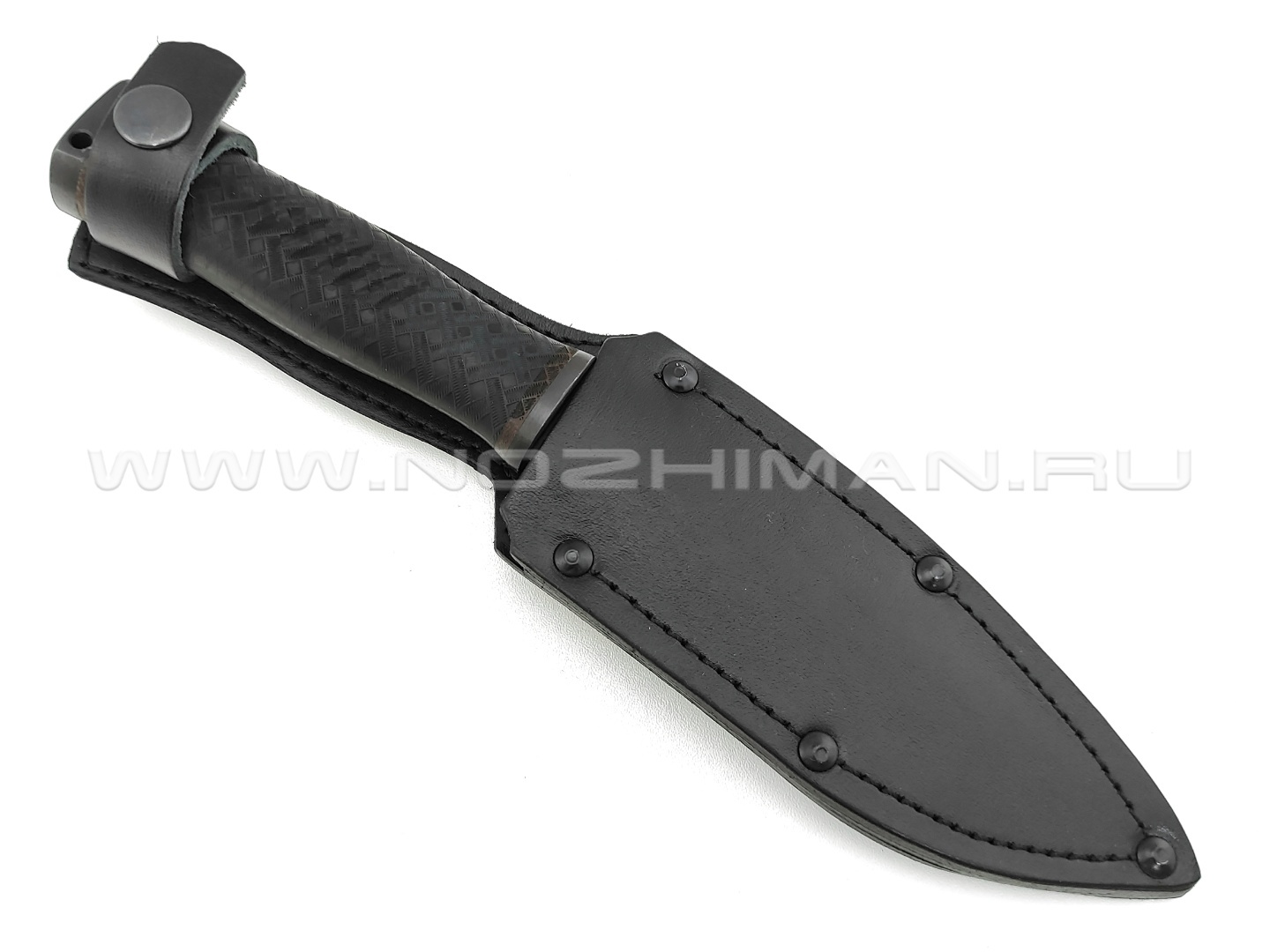 Нож "Ворон" сталь 65Г, рукоять резина, сталь (Титов & Солдатова)