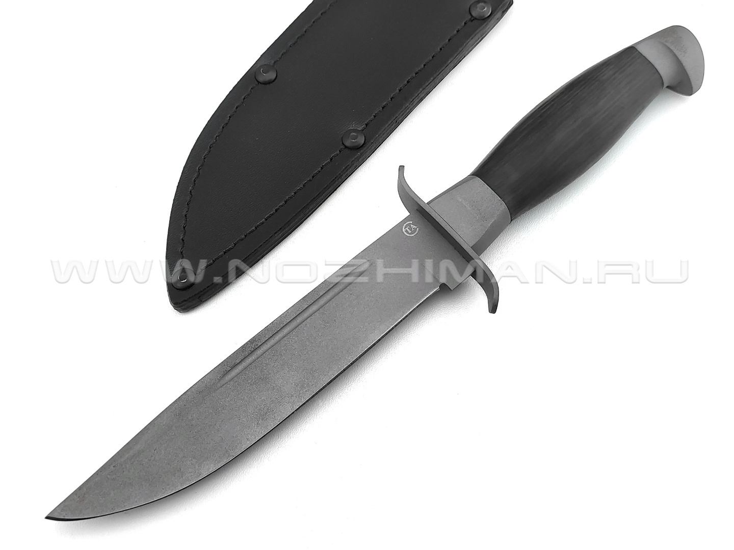 Нож "Макс" сталь 65Г серый, рукоять орех, сталь (Титов & Солдатова)