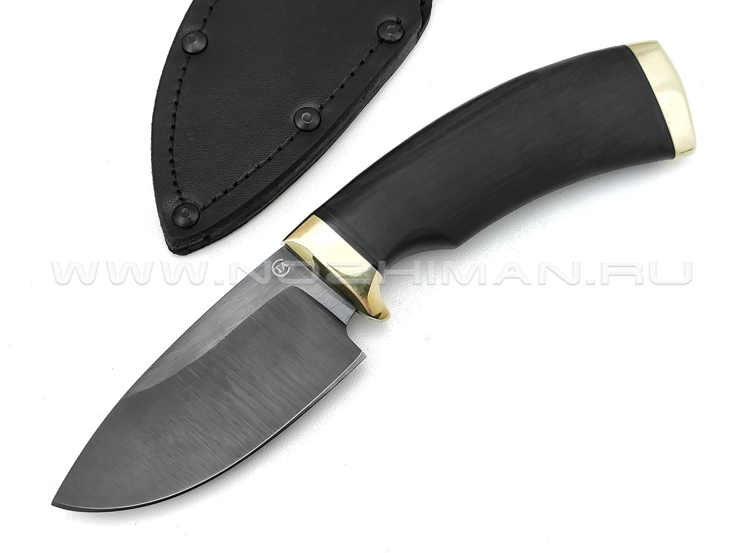 Нож "Барсук-3" сталь 65Г, рукоять граб, латунь (Титов & Солдатова)