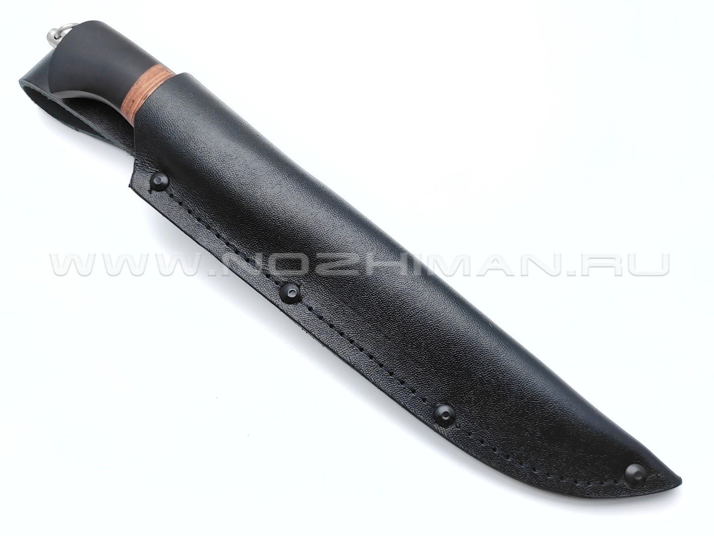 Нож "Засапожный-Т" сталь 95Х18, рукоять наборная береста, граб (Титов & Солдатова)