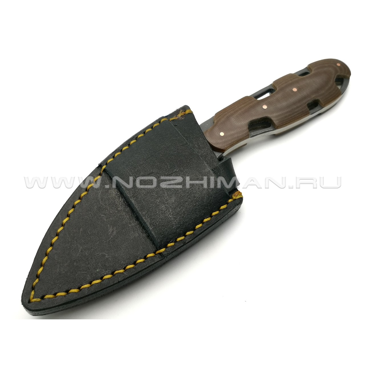 1-й Цех нож "РЕзань" сталь 440C рукоять микарта, ножны кожа