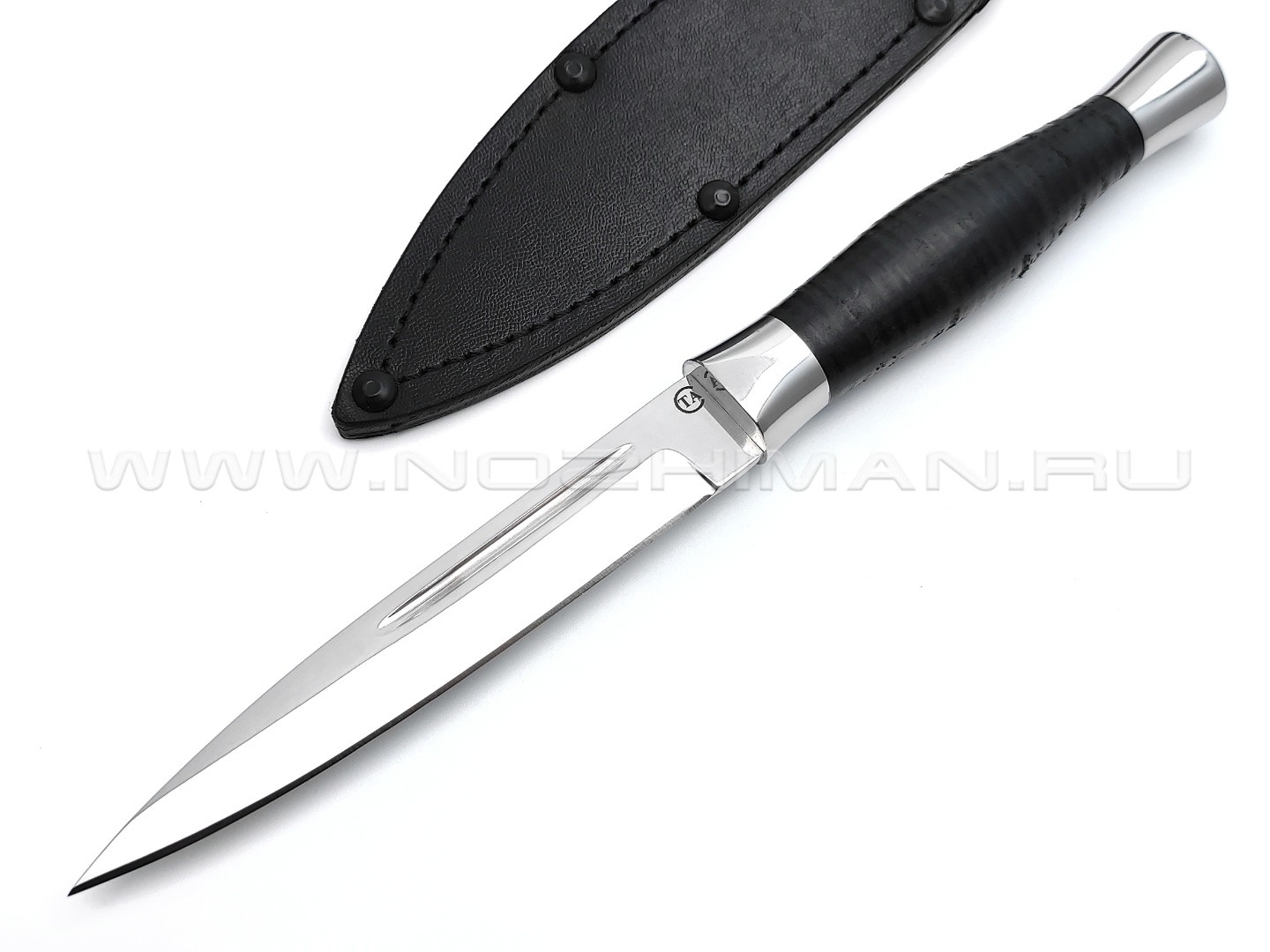 Нож "Горец-3М" сталь 95Х18, рукоять наборная кожа, сталь (Титов & Солдатова)