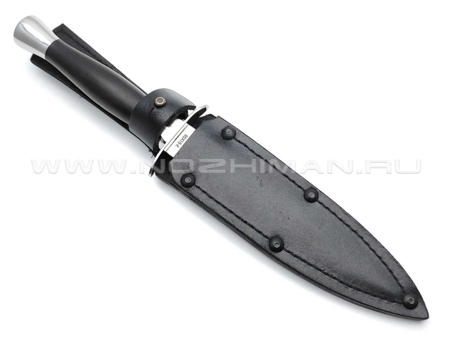 Нож "Горец-3МУп" сталь 95Х18, рукоять граб, сталь (Титов & Солдатова)