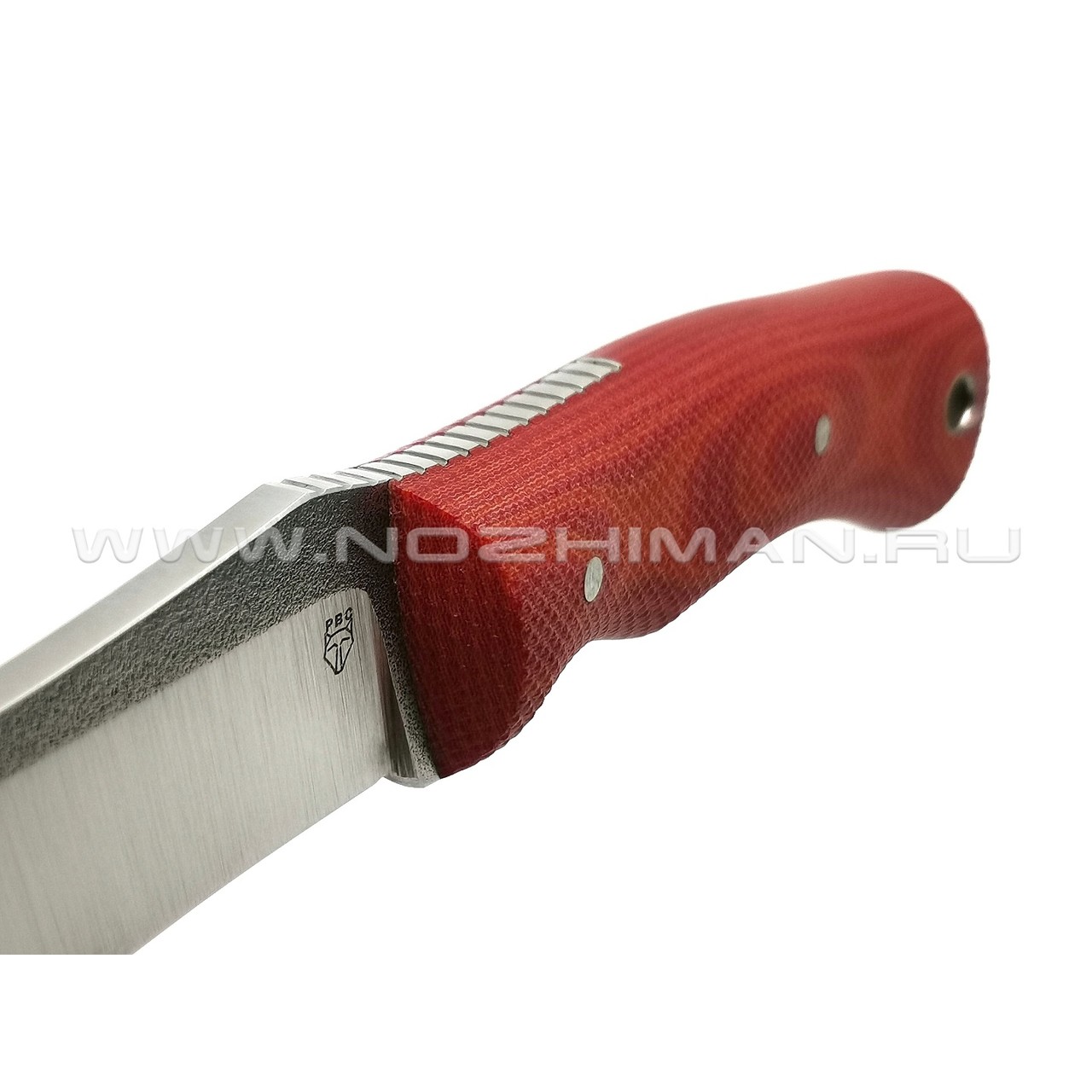 РВС нож "Зверобой" сталь N690, рукоять микарта red & orange