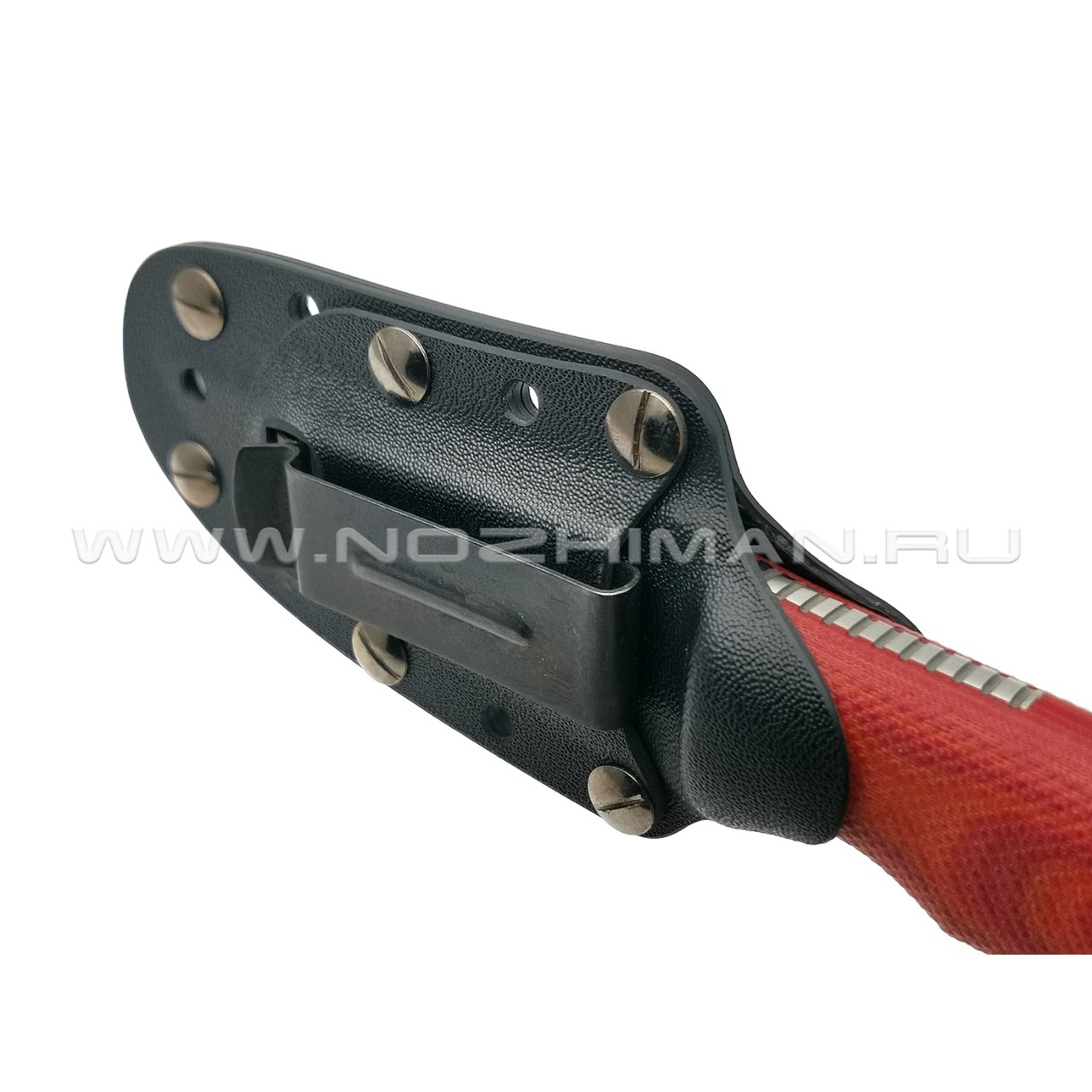 РВС нож "Зверобой" сталь N690, рукоять микарта red & orange