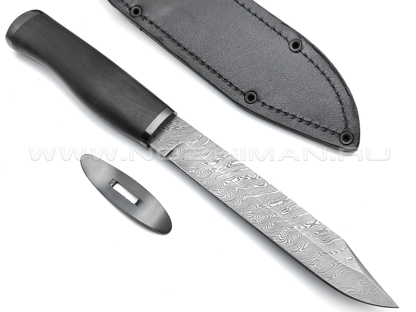 Нож разведчика НР-40 разборный, дамасская сталь, рукоять дерево граб (Титов & Солдатова)