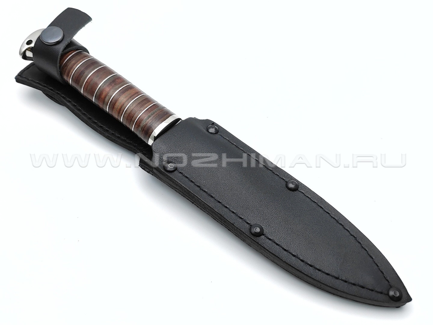 Нож "Пограничник" сталь 95Х18, рукоять наборная кожа (Титов & Солдатова)