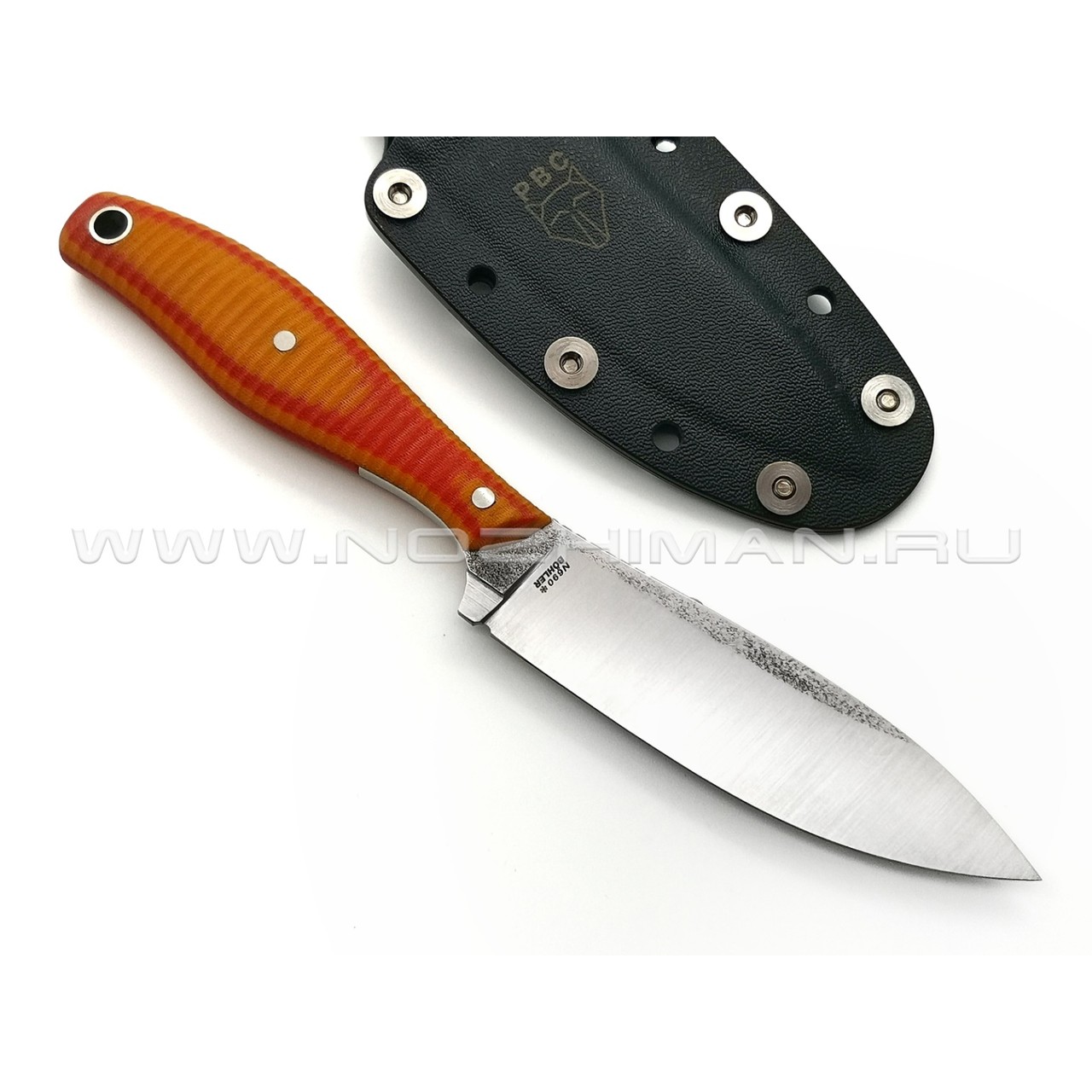 РВС нож "Кастор 3.0" сталь N690, рукоять микарта red & orange