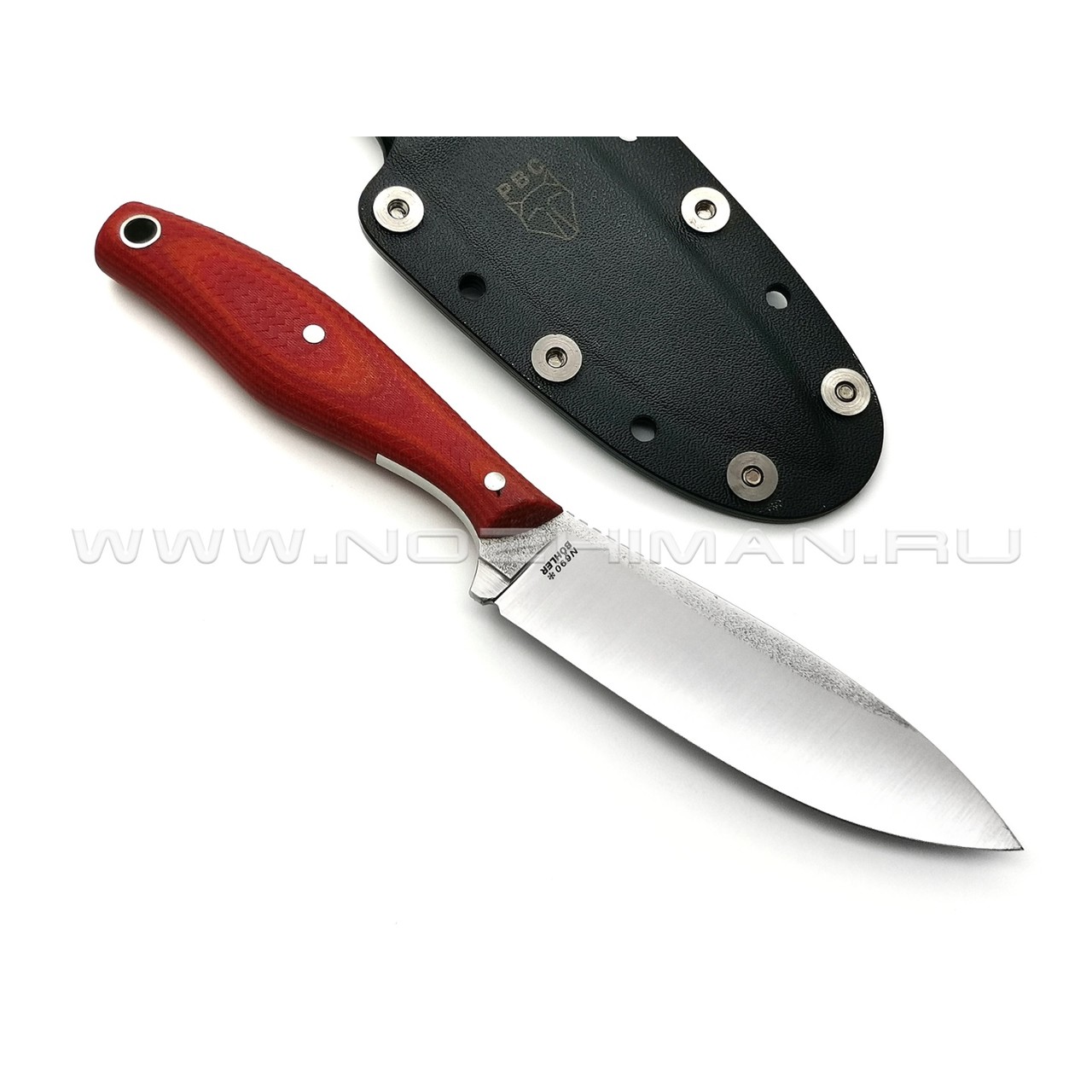 РВС нож "Кастор 3.0" сталь N690, рукоять микарта red & orange (2)