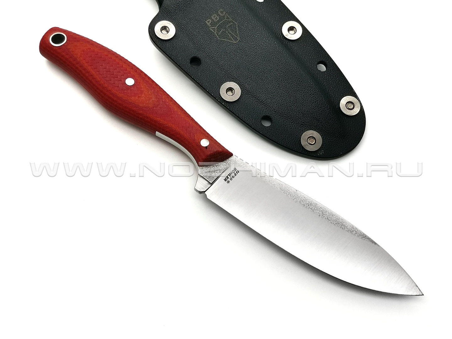 РВС нож "Кастор 3.0" сталь N690, рукоять микарта red & orange (2)