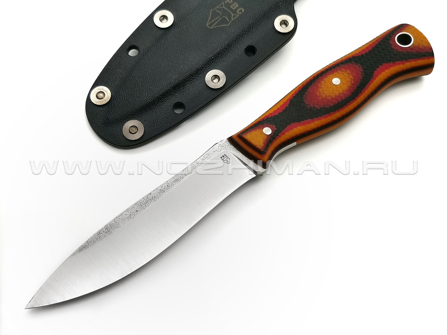 РВС нож "Гудкэт М" сталь N690, рукоять микарта black, red & orange