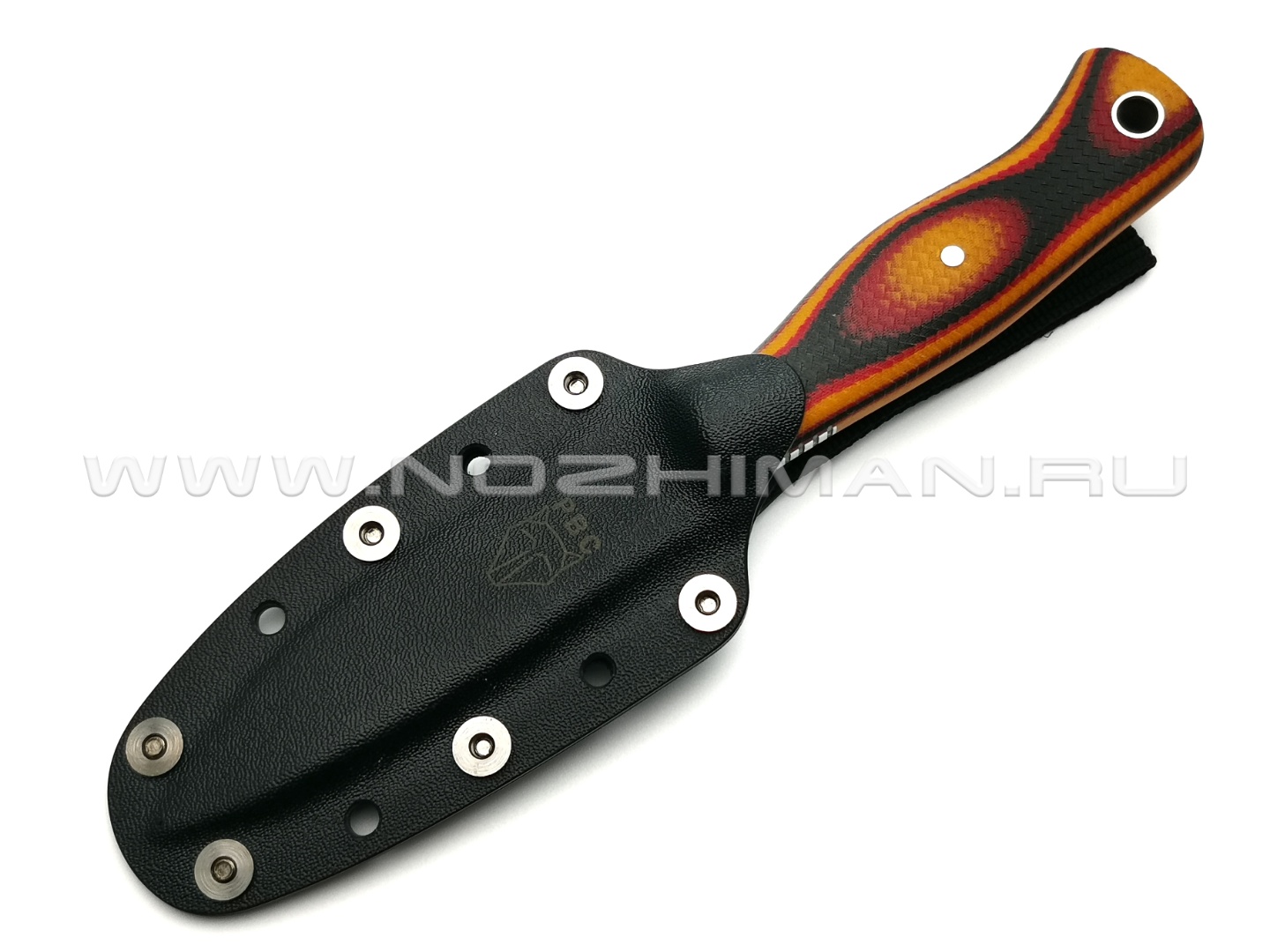 РВС нож "Гудкэт М" сталь N690, рукоять микарта black, red & orange