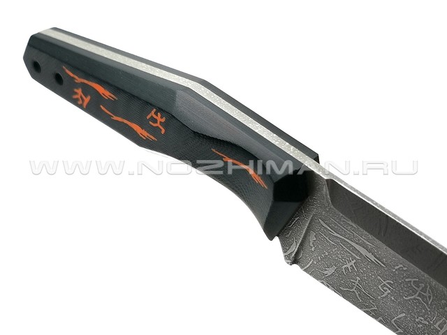 Волчий Век нож "Wharn" сталь Niolox WA петроглифы, рукоять G10, люминофор