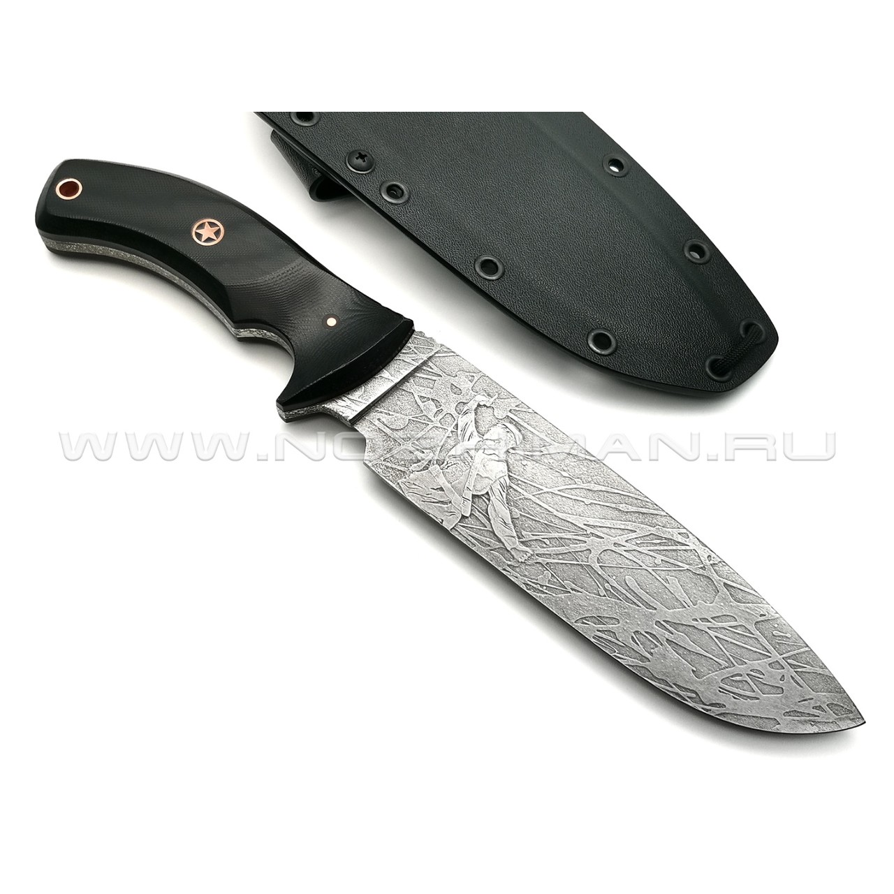 Волчий Век нож "Команданте XL - Custom" сталь PGK WA, рукоять G10 black