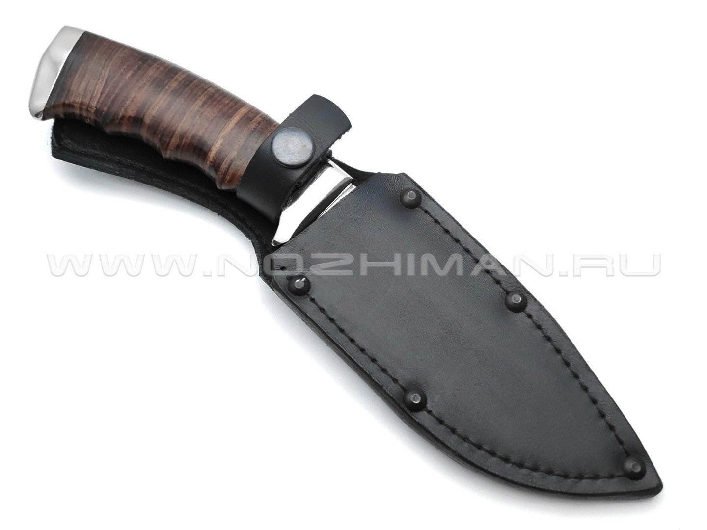 Нож "Барсук-2" сталь 95Х18, рукоять наборная кожа (Титов & Солдатова)