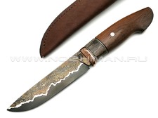 Нож "НЛВ22" ламинат 9ХС, рукоять палисандр, мокумэ-гане (Кузница Васильева)