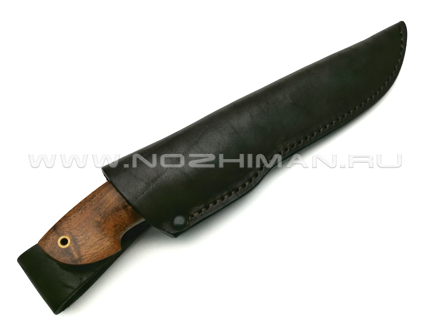 Нож "НЛВ18" ламинат S390, рукоять айронвуд, позвонок кита, мокумэ-гане (Кузница Васильева)
