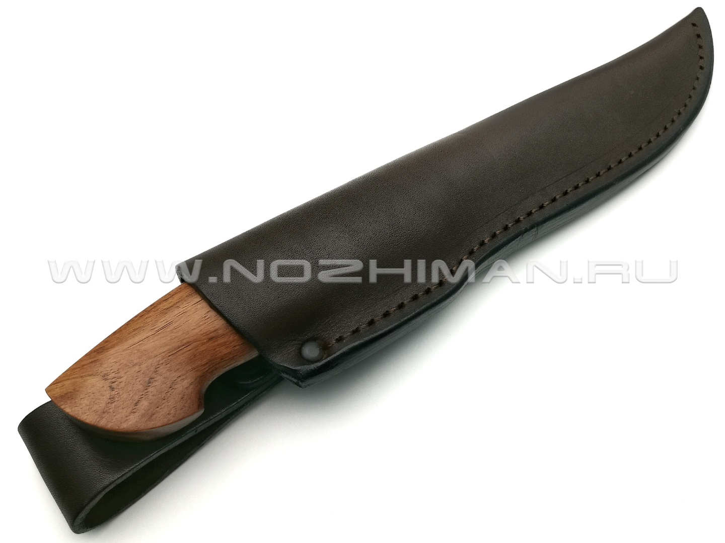 Нож "НЛВ17" ламинат 9ХС, рукоять палисандр, мокумэ-гане (Кузница Васильева)