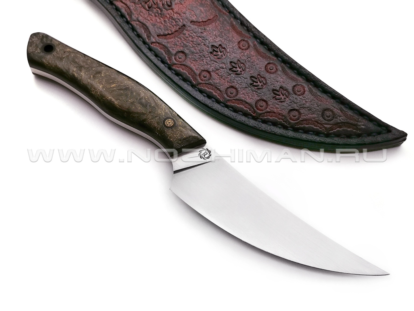 Neyris Knives нож Перс сталь M390, рукоять Carbon fiber "snake skin gold"